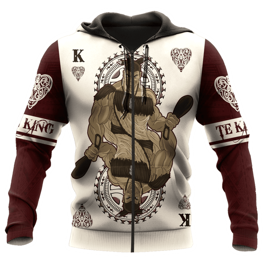 FUNSTUFFPRINT New Zealand Maori King Te Kingi Card 3D Hoodie and Zip Hoodie