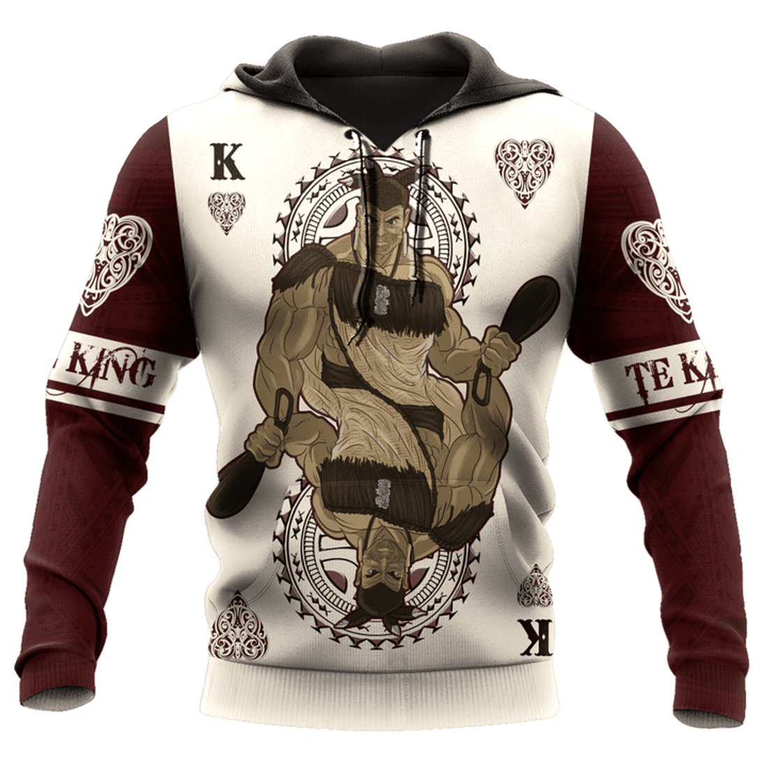 FUNSTUFFPRINT New Zealand Maori King Te Kingi Card 3D Hoodie and Zip Hoodie