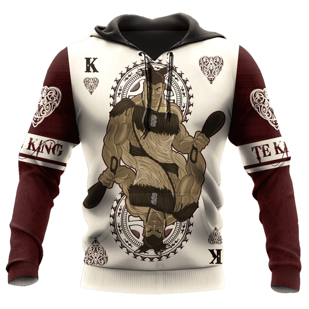 FUNSTUFFPRINT New Zealand Maori King Te Kingi Card 3D Hoodie and Zip Hoodie