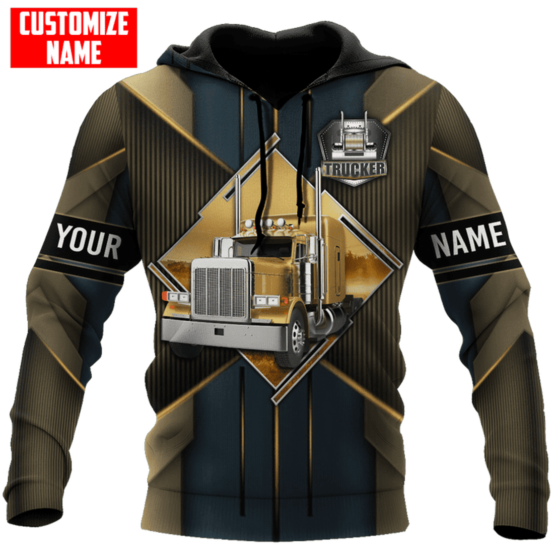 FUNSTUFFPRINT Personalized Trucker Hoodie KLBM 3D Hoodie and Zip Hoodie