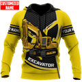 FUNSTUFFPRINT Personalized Excavator Hoodie NHBM 3D Hoodie and Zip Hoodie
