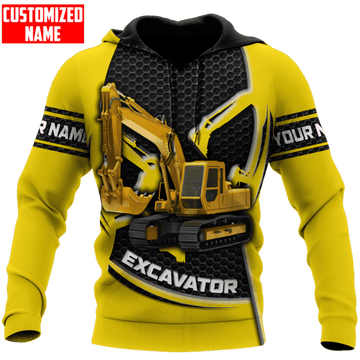 FUNSTUFFPRINT Personalized Excavator Hoodie NHBM 3D Hoodie and Zip Hoodie