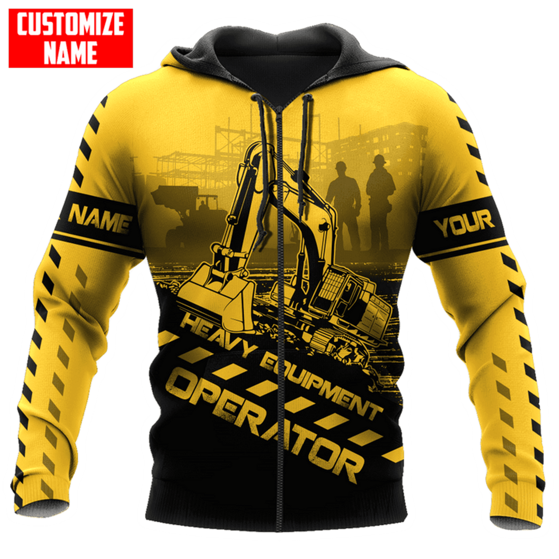 FUNSTUFFPRINT Personalized Excavator Hoodie MHBM 3D Hoodie and Zip Hoodie