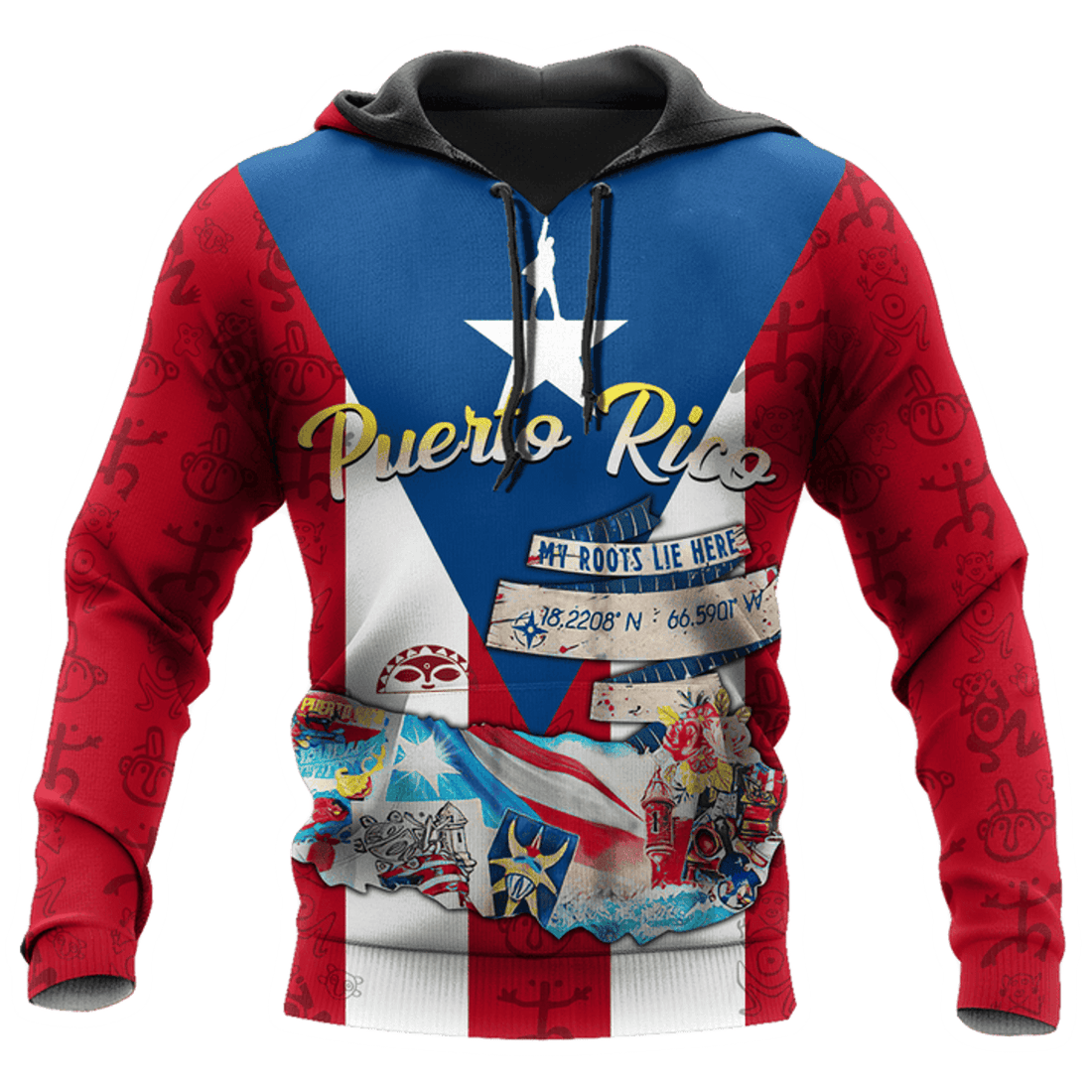 FUNSTUFFPRINT Puerto Rico 3D Hoodie and Zip Hoodie