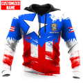 FUNSTUFFPRINT Personalized Name Puerto Rico 3D Hoodie and Zip Hoodie