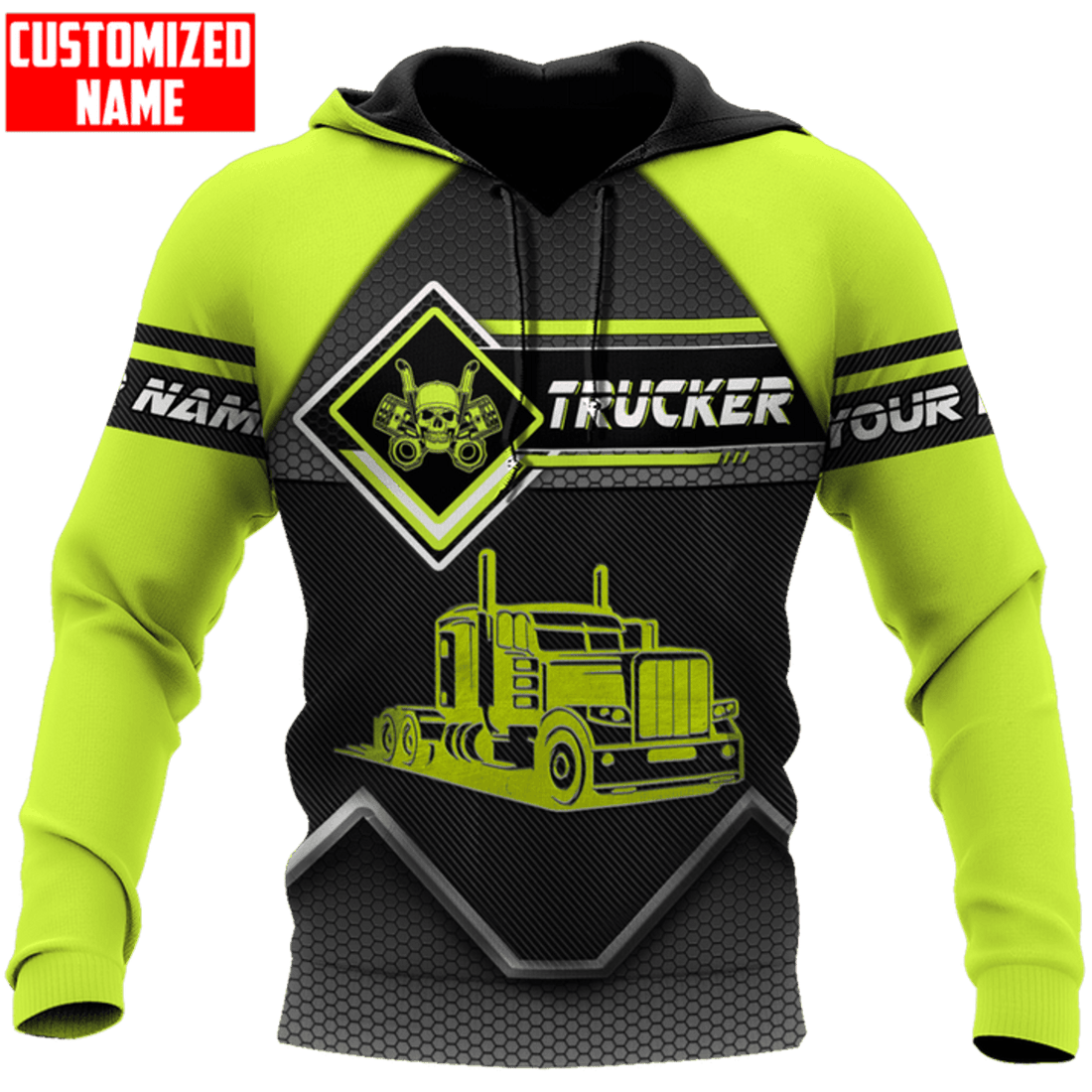 FUNSTUFFPRINT Personalized Trucker Hoodie NHBM 3D Hoodie and Zip Hoodie