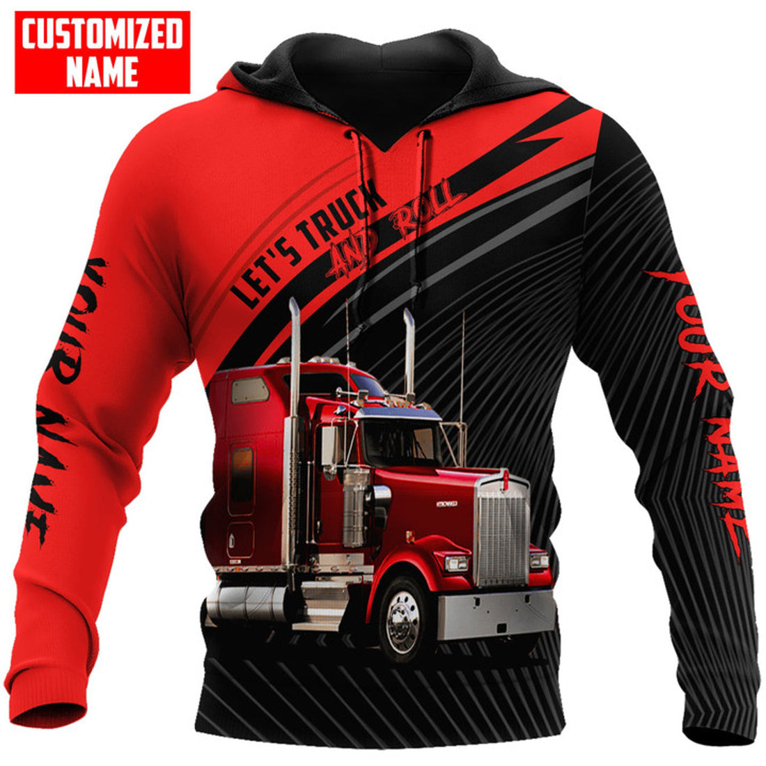 FUNSTUFFPRINT Personalized Trucker Hoodie ABM 3D Hoodie and Zip Hoodie