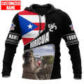 FUNSTUFFPRINT Personalized Name Puerto Rico 3D Hoodie and Zip Hoodie