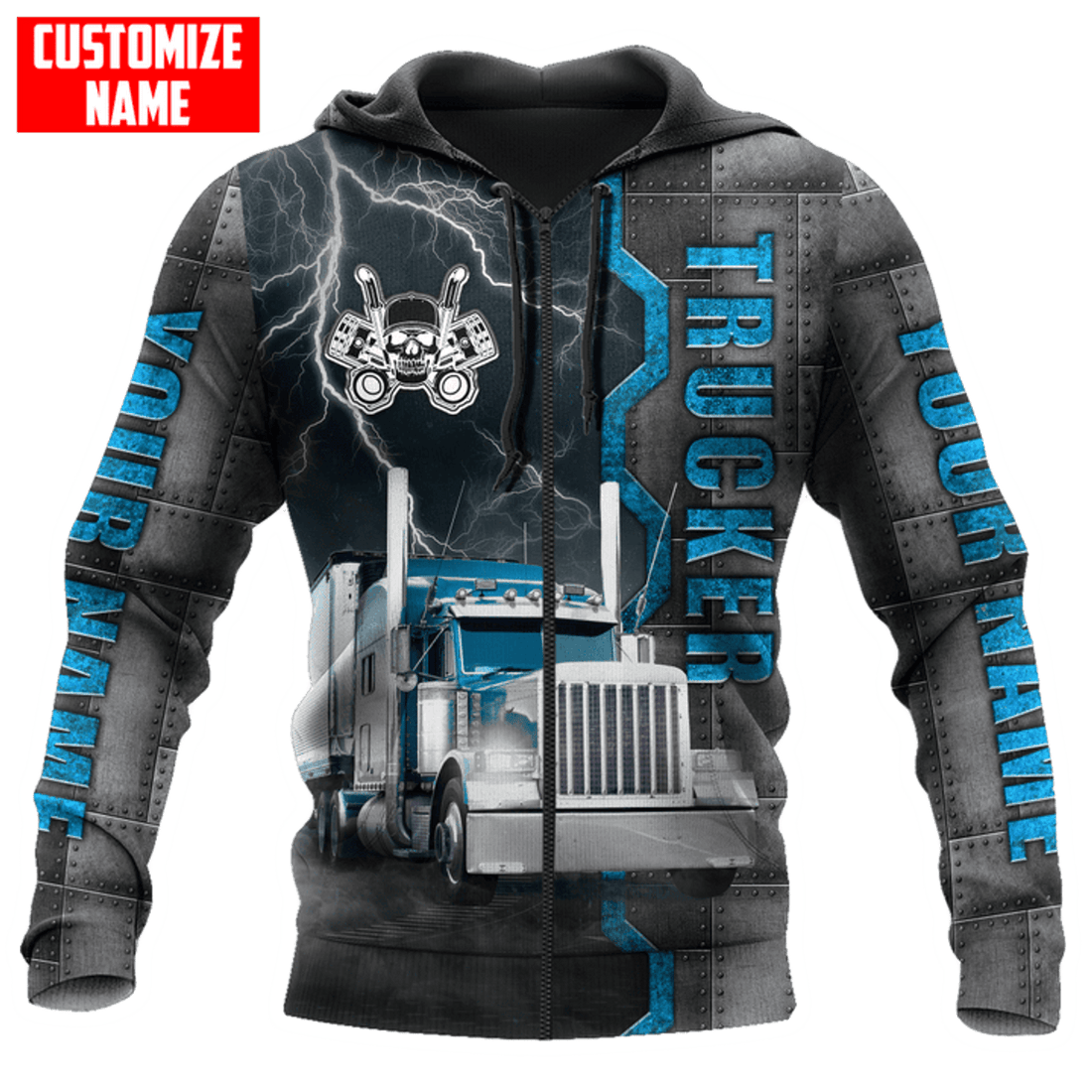 FUNSTUFFPRINT Trucker Hoodie 3D Hoodie and Zip Hoodie