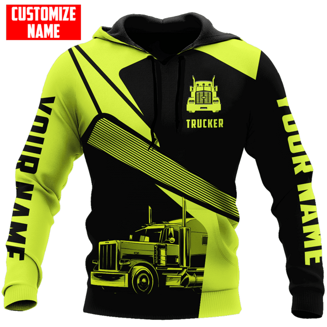 FUNSTUFFPRINT Custom Trucker 3D Hoodie and Zip Hoodie