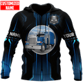FUNSTUFFPRINT Personalized Trucker 3D Hoodie and Zip Hoodie
