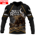 FUNSTUFFPRINT-Personalized Bull Riding Hoodie 3D Hoodie and Zip Hoodie