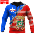 FUNSTUFFPRINT Personalized Name Puerto Rico 3D Hoodie and Zip Hoodie