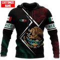 FUNSTUFFPRINT Personalized Mexico Flag Smoke 3D Hoodie and Zip Hoodie