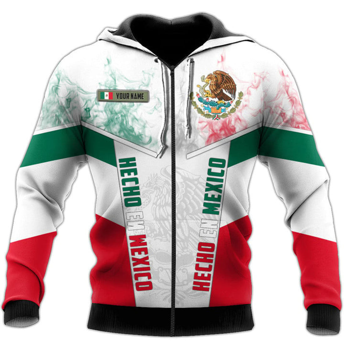 FUNSTUFFPRINT Personalized Mexico Hecho En Mexico Smoke 3D Hoodie and Zip Hoodie