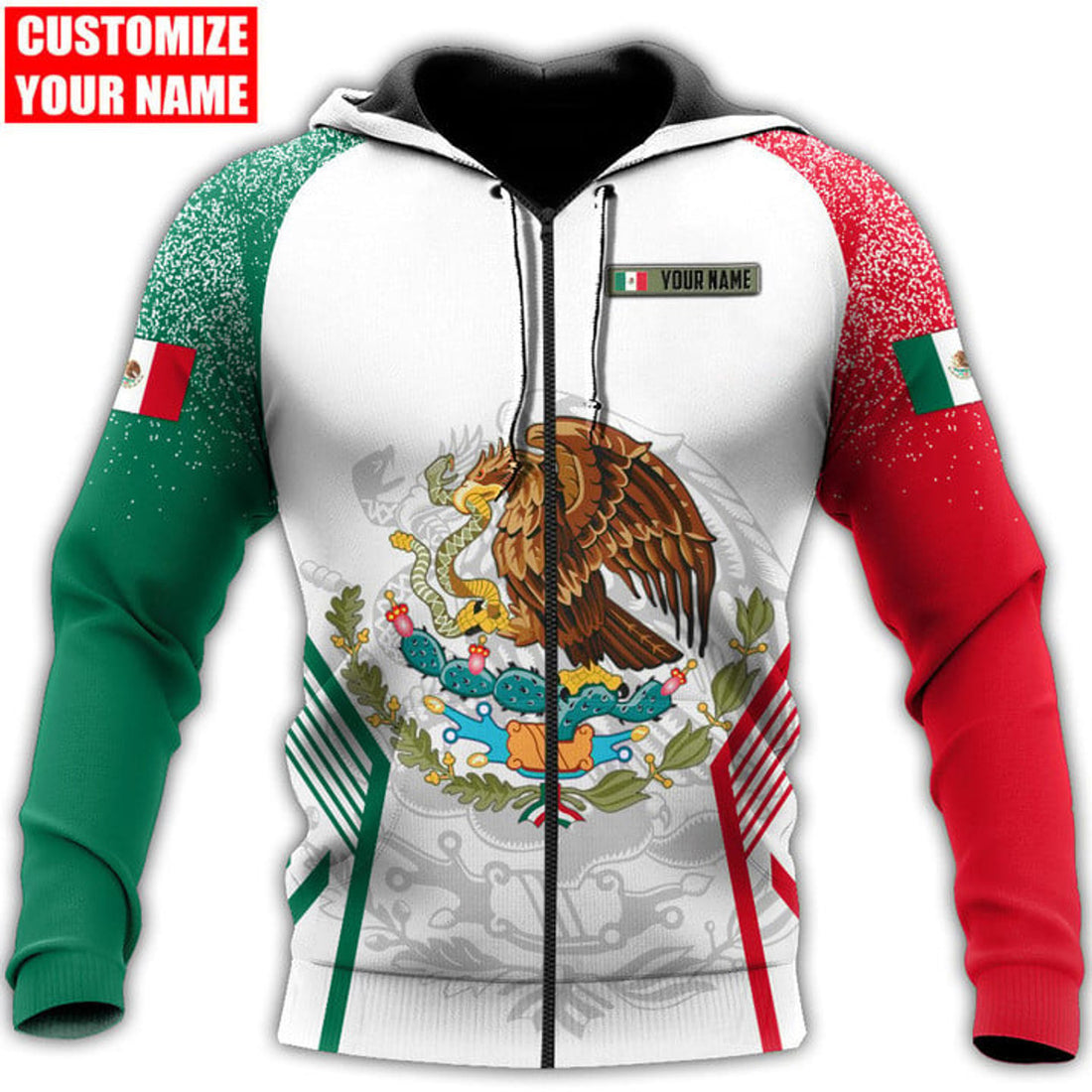 FUNSTUFFPRINT Personalized Mexican New 3D Hoodie and Zip Hoodie