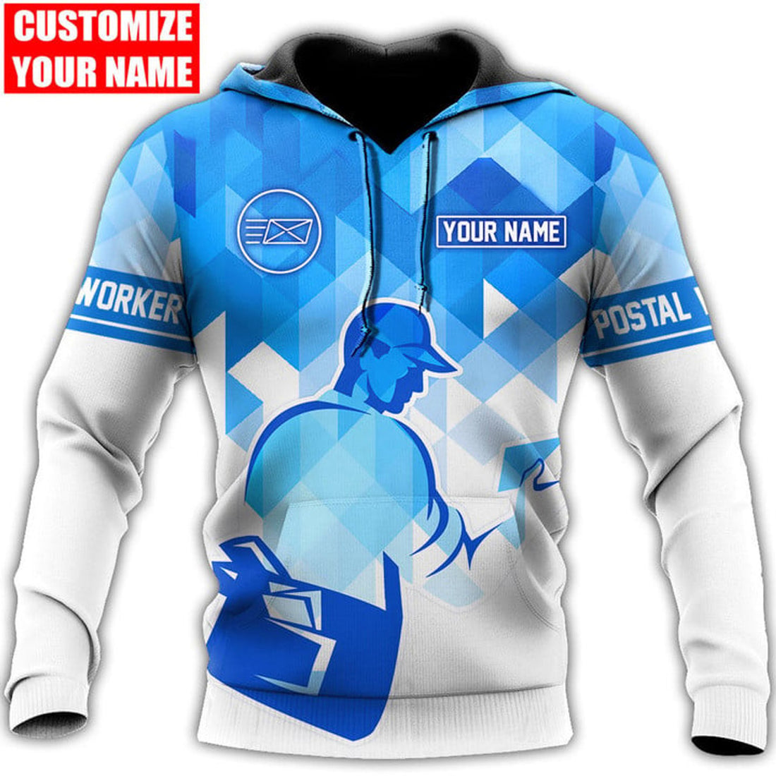 FUNSTUFFPRINT Personalized Postal Worker Polygon 3D Hoodie and Zip Hoodie