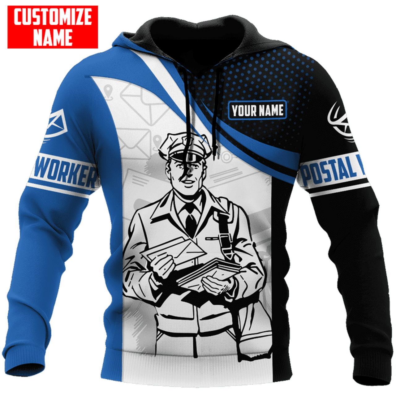 FUNSTUFFPRINT Personalized Postal Worker 3D Hoodie and Zip Hoodie