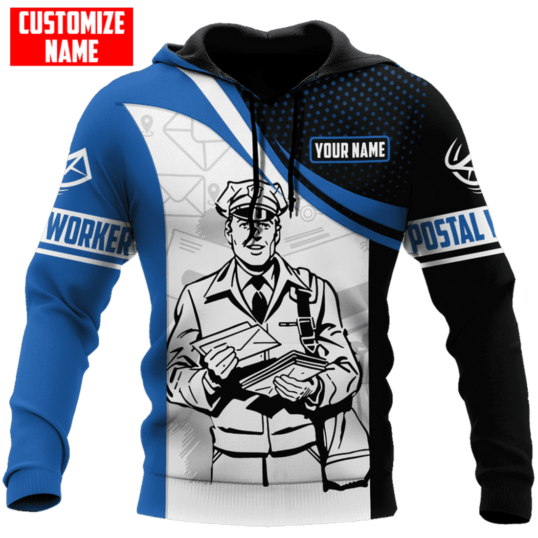FUNSTUFFPRINT Personalized Postal Worker 3D Hoodie and Zip Hoodie