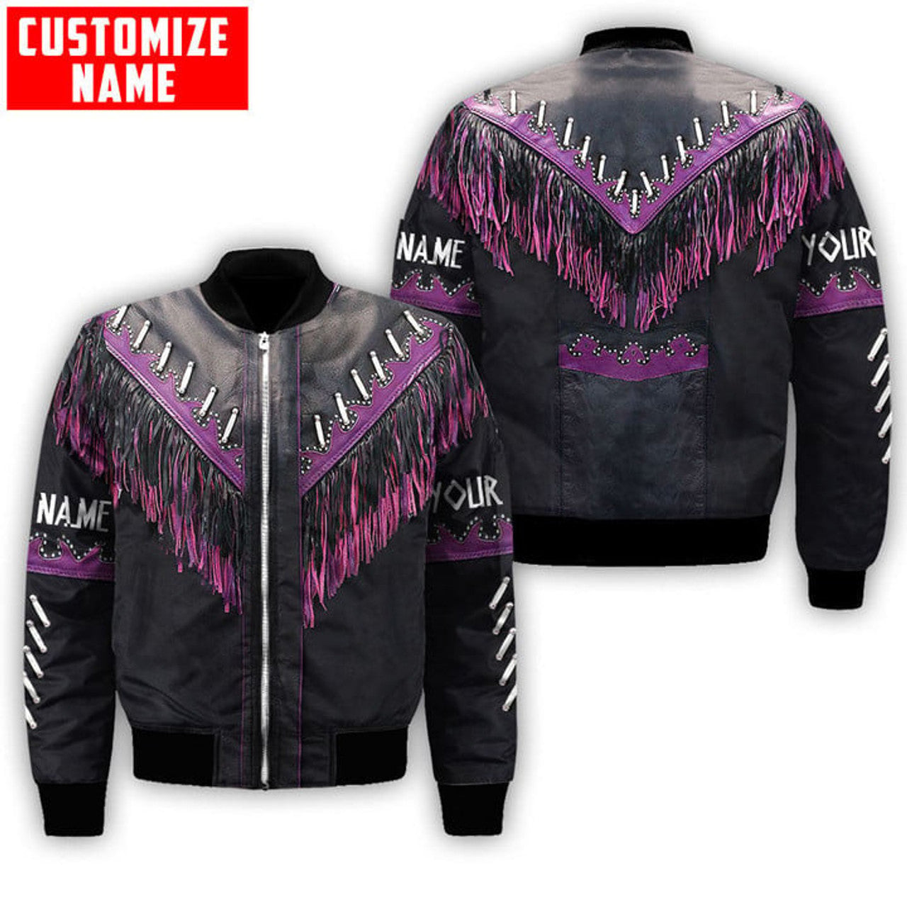 FUNSTUFFPRINT Personalized Name Cowboy Jacket No Cosplay D Over Printed Unisex 3D Bomber Jacket
