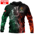 FUNSTUFFPRINT ersonalized Mexico Eagle Fire 3D Hoodie and Zip Hoodie