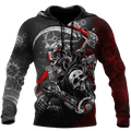 FUNSTUFFPRINT Skull Grim Reaper Robot Mechanic Cyber 3D Hoodie and Zip Hoodie