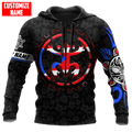 FUNSTUFFPRINT Personalized Puerto Rico Coqui Sun Taino Tattoo 3D Hoodie and Zip Hoodie