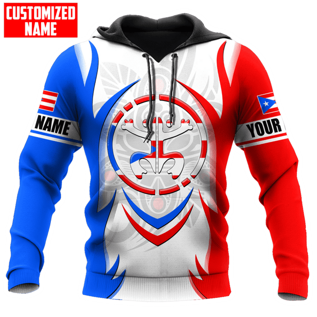FUNSTUFFPRINT Personalized Peruto Rico Frog Coqui 3D Hoodie and Zip Hoodie