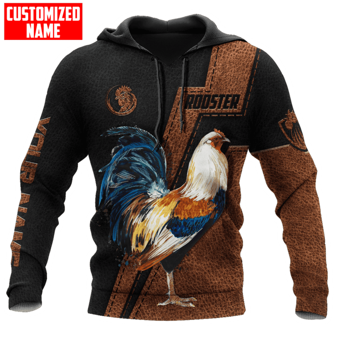 FUNSTUFFPRINT Personalized Mexican Rooster Printed 3D Hoodie and Zip Hoodie
