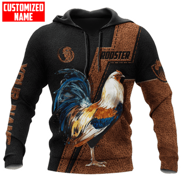 FUNSTUFFPRINT Personalized Mexican Rooster Printed 3D Hoodie and Zip Hoodie