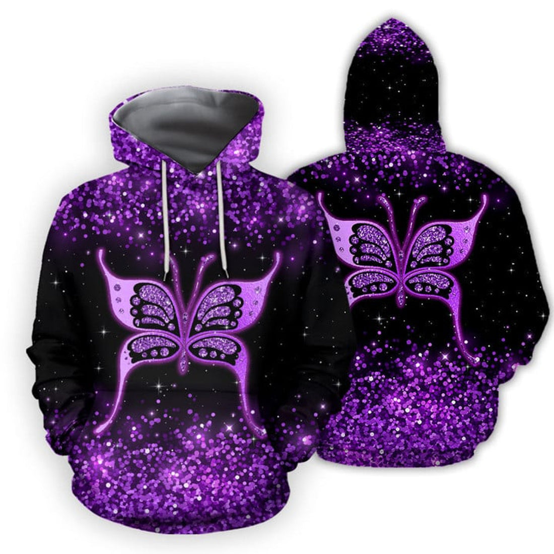 FUNSTUFFPRINT Butterfly Combo 3D Hoodie and Zip Hoodie