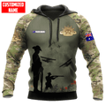 FUNSTUFFPRINT Personalized The Australian Army Camo 3D Hoodie and Zip Hoodie