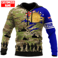 FUNSTUFFPRINT Personalized Australian Army Flag Camo 3D Hoodie and Zip Hoodie