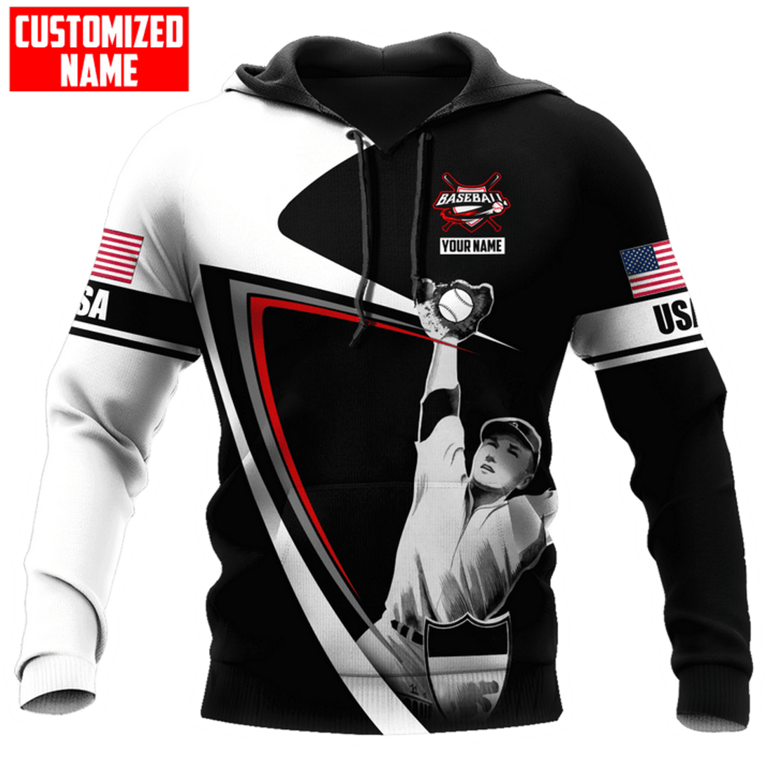 FUNSTUFFPRINT There's No Crying In Baseball 3D Hoodie and Zip Hoodie