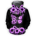 FUNSTUFFPRINT Sunflower Butterfly 3D Hoodie and Zip Hoodie
