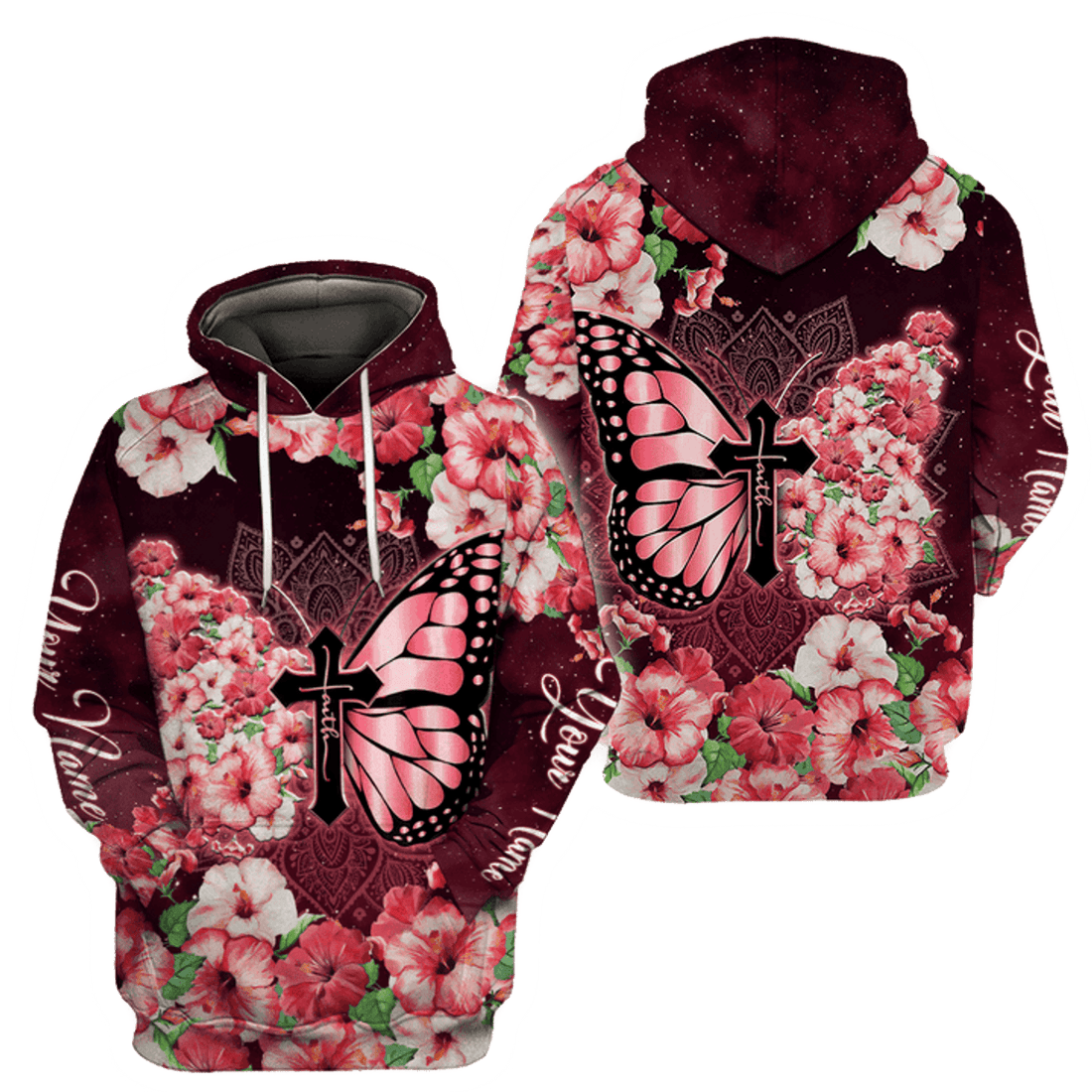 FUNSTUFFPRINT Butterfly Hoodie and Zip Hoodie