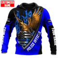 FUNSTUFFPRINT Personalized Police Officer Eagle 3D Hoodie and Zip Hoodie