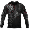 FUNSTUFFPRINT Viking Huginn and Muninn Raven 3D Hoodie and Zip Hoodie