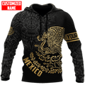 FUNSTUFFPRINT Personalized Mexico Aztec Calendar Gold 3D Hoodie and Zip Hoodie