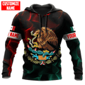 FUNSTUFFPRINT Personalized Mexico Lightning 3D Hoodie and Zip Hoodie