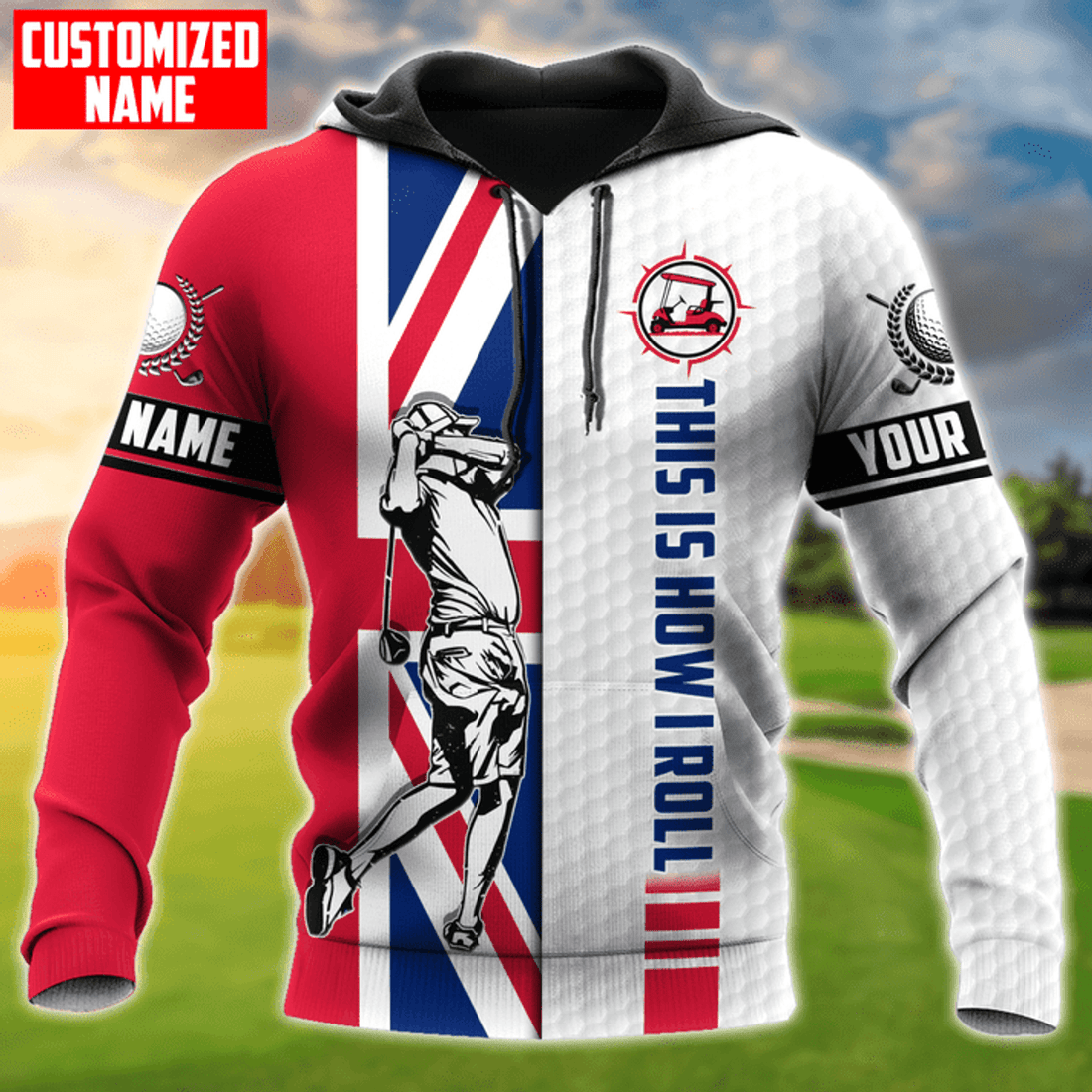 FUNSTUFFPRINT Personalized Golfers This Is How We Roll Printed Combo 3D Hoodie and Zip Hoodie
