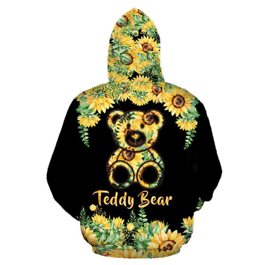 FUNSTUFFPRINT Sunflower Teddy Bear 3D Hoodie and Zip Hoodie