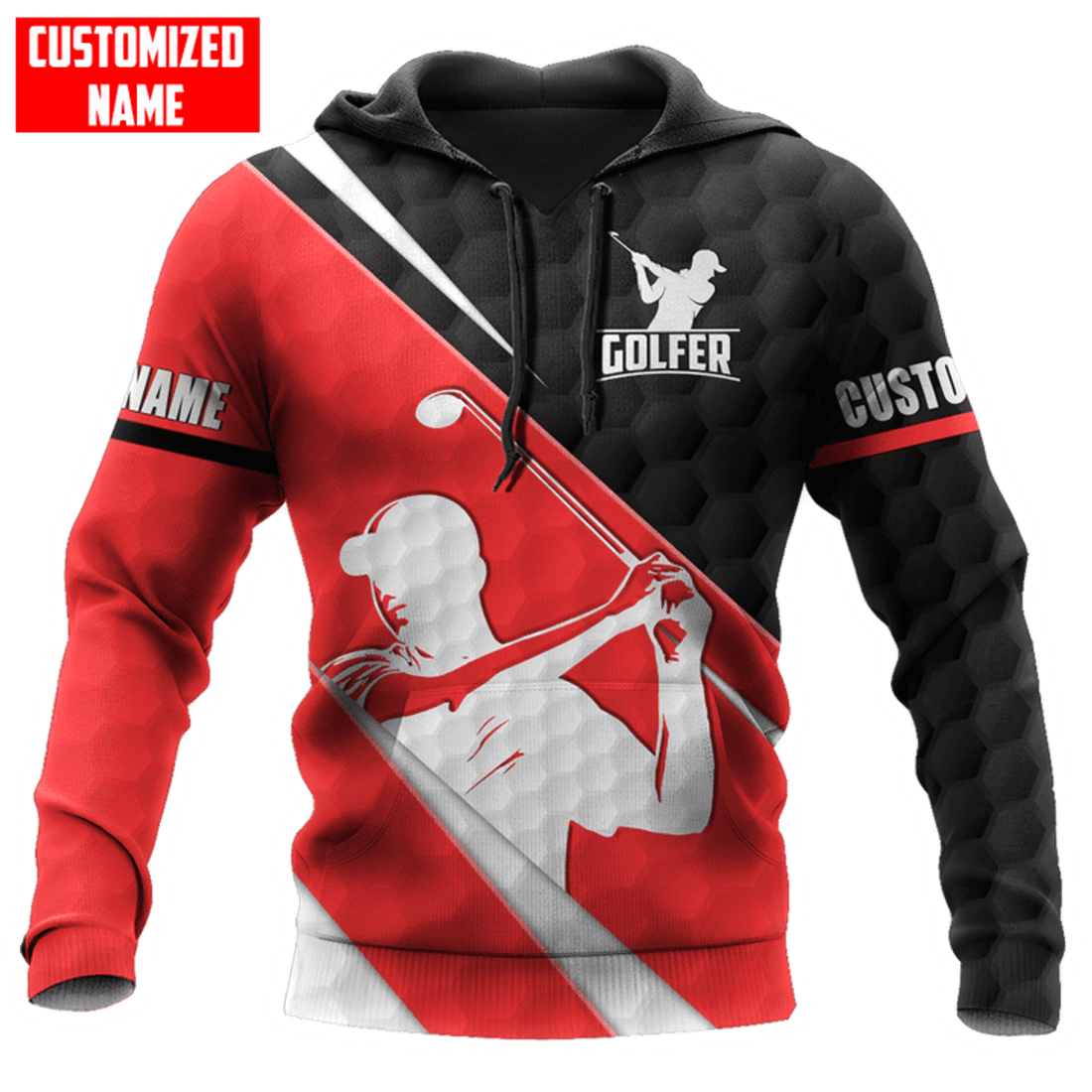 FUNSTUFFPRINT Personalized Golf Born To Golf 3D Hoodie and Zip Hoodie