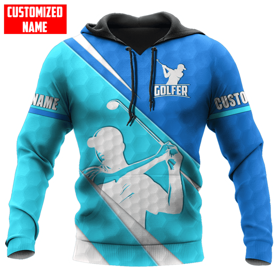 FUNSTUFFPRINT Personalized Golf Born To Golf 3D Hoodie and Zip Hoodie
