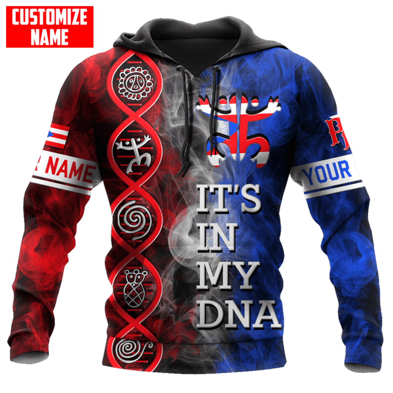 FUNSTUFFPRINT Personalized Puerto Rico It's In My 3D Hoodie and Zip Hoodie