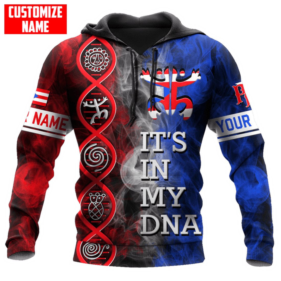 FUNSTUFFPRINT Personalized Puerto Rico It's In My 3D Hoodie and Zip Hoodie