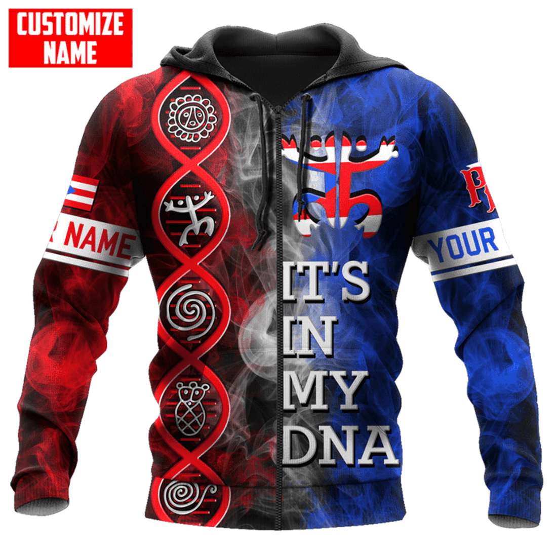 FUNSTUFFPRINT Personalized Puerto Rico It's In My 3D Hoodie and Zip Hoodie