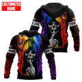 FUNSTUFFPRINT Personalized LGBT Skull Don't Judge What You Don't Understand PRIDE 3D Hoodie and Zip Hoodie