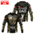 FUNSTUFFPRINT Proud Son Of A Veteran All Over Printed Unisex 3D Hoodie and Zip Hoodie