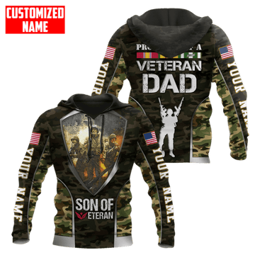 FUNSTUFFPRINT Proud Son Of A Veteran All Over Printed Unisex 3D Hoodie and Zip Hoodie